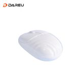 达尔优（dareu）水波纹无线鼠标 便携办公轻音 人体工学 无线女生鼠标 椰奶白
