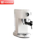 磨客（mokkom） MK-381意式咖啡机家用小型全半自动非一体浓缩蒸汽打奶泡辣妈办公室多功能 珍珠白