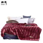 婵思（CHANSI） Y0KX02100127  柔软舒适仿毛皮盖毯 酒红色 200*230cm