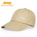 Jeep 户外棒球帽男防晒徒步登山鸭舌帽透气排湿运动帽速干帽子杏色58cm-60cm