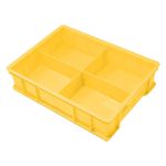 海斯迪克 HKCL-146 塑料分隔式零件盒中号 4格黄/个