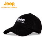 Jeep 灯芯绒鸭舌帽秋冬立体透气棒球帽户外运动休闲帽轻暖帽子黑色58-60cm