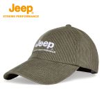 Jeep 灯芯绒鸭舌帽秋冬立体透气棒球帽户外运动休闲帽轻暖帽子浅绿色58-60cm