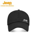 Jeep 夏季男士鸭舌帽防晒遮阳帽男款太阳帽速干透气棒球帽黑色56-60cm