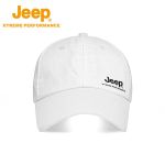 Jeep 夏季男士鸭舌帽防晒遮阳帽男款太阳帽速干透气棒球帽白色56-60cm