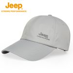 Jeep 户外棒球帽男防晒徒步登山鸭舌帽透气排湿运动帽速干帽子银灰色58cm-60cm