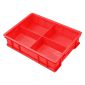 海斯迪克 HKCL-146 塑料分隔式零件盒中号 4格红/个