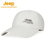 Jeep 新款遮阳帽子男款吸湿透气棒球帽男士防紫外线太阳帽吸汗干爽防水棒球帽白色58-62cm