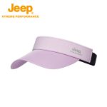 Jeep 空顶透气着遮阳帽防紫外线跑步运动鸭舌帽户外冰丝骑车太阳帽子冰丝复合遮阳帽粉色60cm