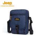 Jeep 单肩包时尚户外耐磨斜挎包大容量运动包可调节休闲包藏青色22.5*16*7cm