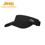 Jeep 空顶透气着遮阳帽防紫外线跑步运动鸭舌帽户外冰丝骑车太阳帽子冰丝复合遮阳帽黑色60cm