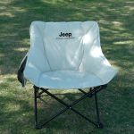 Jeep 可折叠收纳加厚月亮椅白色47*47*65cm