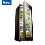 海尔（Haier） LC-168H冰吧家用客厅办公室168升单门冰箱小型透明玻璃门水果饮料冷藏柜茶叶保鲜柜母乳立式