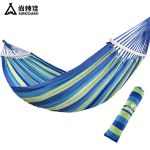 尚烤佳（Suncojia）蓝色木杆双人吊床加宽加厚彩虹吊床木杆帆布吊床SKJ-102