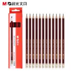 晨光（M&G） 红黑抽条铅笔学生用铅笔木质铅笔 12支HB六角红黑抽条 AWP30802