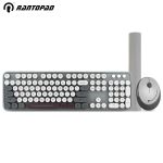 镭拓（Rantopad） RF104 灰色 无线键盘鼠标套装 办公键鼠套装 便携 仿古圆点键盘 鼠标 鼠标垫套装