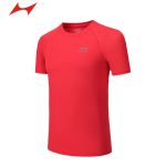 海尔斯（HEALTH） 新款男士短袖0025上衣户外休闲商务运动透气修身圆领短袖红色4XL码
