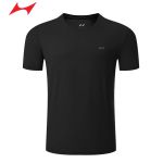海尔斯（HEALTH） 圆领男士t恤上衣短袖户外速干跑步透气运动0017黑色5XL码